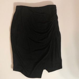 a new day-Black ruched asymmetrical skirt